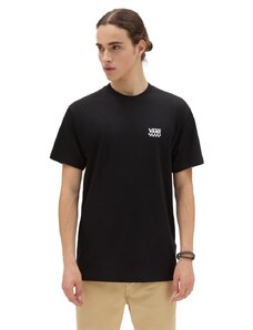 Vans - T-shirt a maniche corte nera con logo a sinistra sul petto-Nero