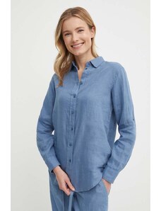 Lauren Ralph Lauren camicia di lino colore blu