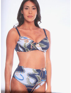 Linea Sprint Bikini Donna a Vita Alta Con Stampe Blu Taglia 44