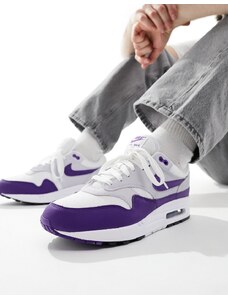 Nike - Air Max 1 SE - Sneakers bianche e viola-Bianco