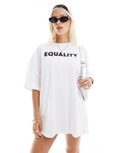 Noisy May - Vestito T-shirt oversize bianco con scritta