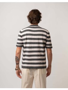 GRIFONI T-shirt Righe grigio e panna