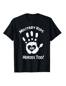 Military Kids Are Heroes Too! Militare Bambini Sono Heroes Too! Militare Bambino Mont Viola Up Maglietta