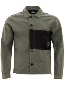 Camicia Overshirt in Popeline C.P. Company S Verde militare 2000000017501