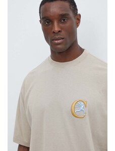 Champion t-shirt in cotone uomo colore marrone con applicazione 219999
