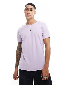 Brave Soul - T-shirt lilla pastello con bordi grezzi-Viola