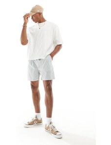 ASOS DESIGN - Pantaloncini taglio corto ampi blu e bianchi a righe