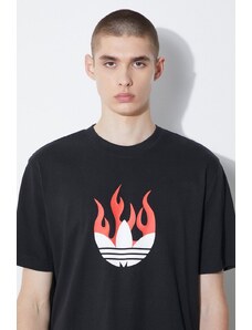 adidas Originals t-shirt in cotone Flames uomo colore nero IS0178