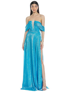 Relish vestito lungo azzurro ASTROFILLITE RCP2409183025