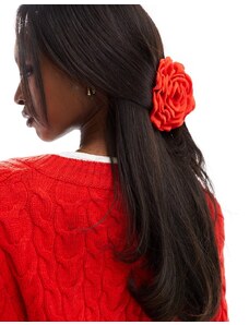 Kaiia - Fermaglio per capelli rosso con fiori