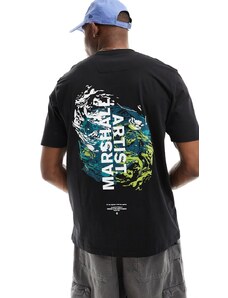 Marshall Artist - T-shirt nera con grafica sul retro-Nero