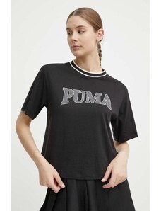 Puma t-shirt in cotone SQUAD donna colore nero 675986