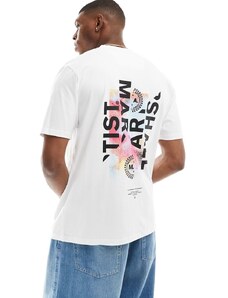 Marshall Artist - T-shirt bianca con grafica sul retro-Bianco
