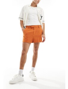 ASOS DESIGN - Pantaloncini eleganti corti color ruggine-Arancione