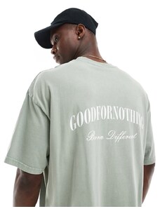 Good For Nothing - T-shirt oversize grigio ardesia con logo
