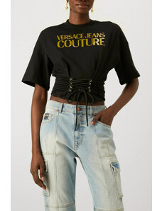 VERSACE JEANS COUTURE Versace jeans versace t-shirt donna nera con lacci hg04 s