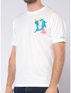 t Shirt da uomo Mc2 Saint Barth CPT Shark Padel con maxi stampa
