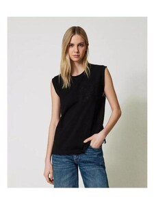 Twinset Actitude Top T-shirt regular con pizzo 241AT2190