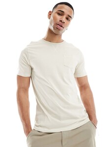 Brave Soul - T-shirt girocollo color pietra chiaro con tasca-Neutro