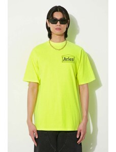 Aries t-shirt in cotone Fluoro Temple SS Tee uomo colore giallo SUAR60000X