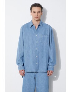A.P.C. camicia di jeans chemise math uomo colore blu COGXX-H12584