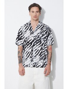 Aries camicia Hibiscus Hawaiian Shirt uomo colore nero SUAR40108X