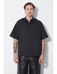Neil Barrett camicia Loose Military Police Detail Short Sleeve Shirt uomo colore nero MY60216A-Y037-001N