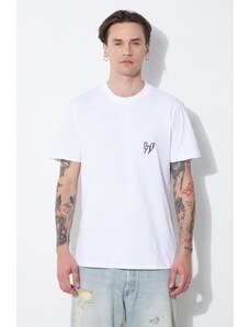 Neil Barrett t-shirt in cotone Slim Double Bolt uomo colore bianco con applicazione MY70218R-Y523-100N