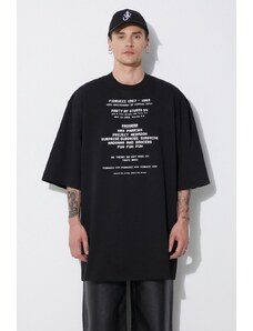 Fiorucci t-shirt in cotone Invitation Print Oversized T-Shirt colore nero U01FPTSH107CJ01BK01