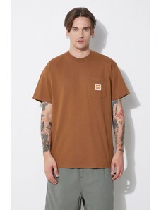 Carhartt WIP t-shirt in cotone S/S Field Pocket T-Shirt uomo colore marrone I033265.HZXX