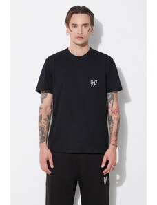 Neil Barrett t-shirt in cotone Slim Double Bolt uomo colore nero con applicazione MY70218R-Y523-001N