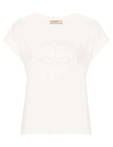 Marella T-Shirt con Logo Oval T Ricamato
