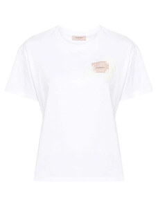 Marella T-shirt con etichetta logo e ricamo