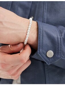 Faded Future - Bracciale elasticizzato bianco con perle