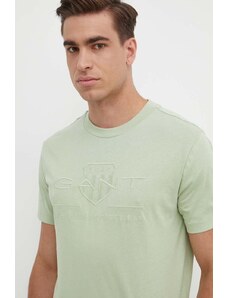 Gant t-shirt in cotone uomo colore verde con applicazione