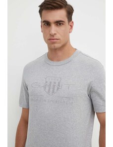 Gant t-shirt in cotone uomo colore grigio con applicazione
