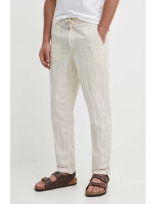 Polo Ralph Lauren pantaloni in lino colore beige