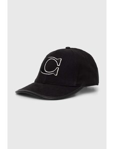 Coach berretto da baseball in cotone colore nero con applicazione