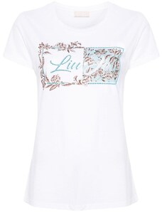 Liu Jo White T-shirt con strass
