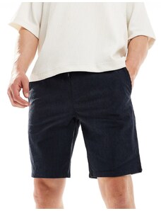 ONLY & SONS - Pantaloncini blu navy in velluto a coste