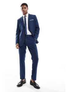 Selected Homme - Pantaloni da abito slim blu navy scuro in misto lino