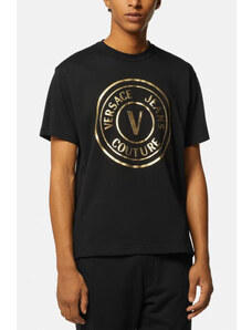 Versace jeans couture t-shirt uomo nera/oro ht04 m