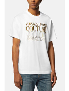 Versace jeans couture t-shirt uomo bianca/oro ht10 m