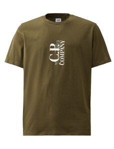 CP COMPANY T-shirt verde stampa centrale