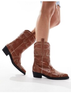 Public Desire - Folklore - Stivaletti alla caviglia stile western color cuoio-Marrone