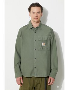Carhartt WIP giacca camicia Hayworth Shirt Jac colore verde I033443.66702