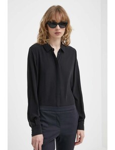 Bruuns Bazaar camicia in seta colore nero
