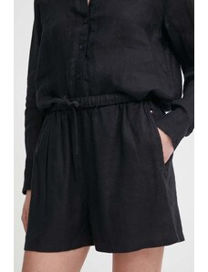 Tommy Hilfiger pantaloncini in lino colore nero WW0WW41376