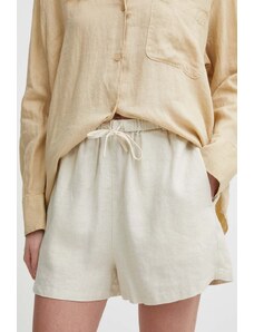Tommy Hilfiger pantaloncini in lino colore beige WW0WW41376