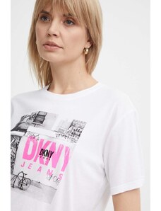 Dkny t-shirt donna colore bianco DJ4T1056
